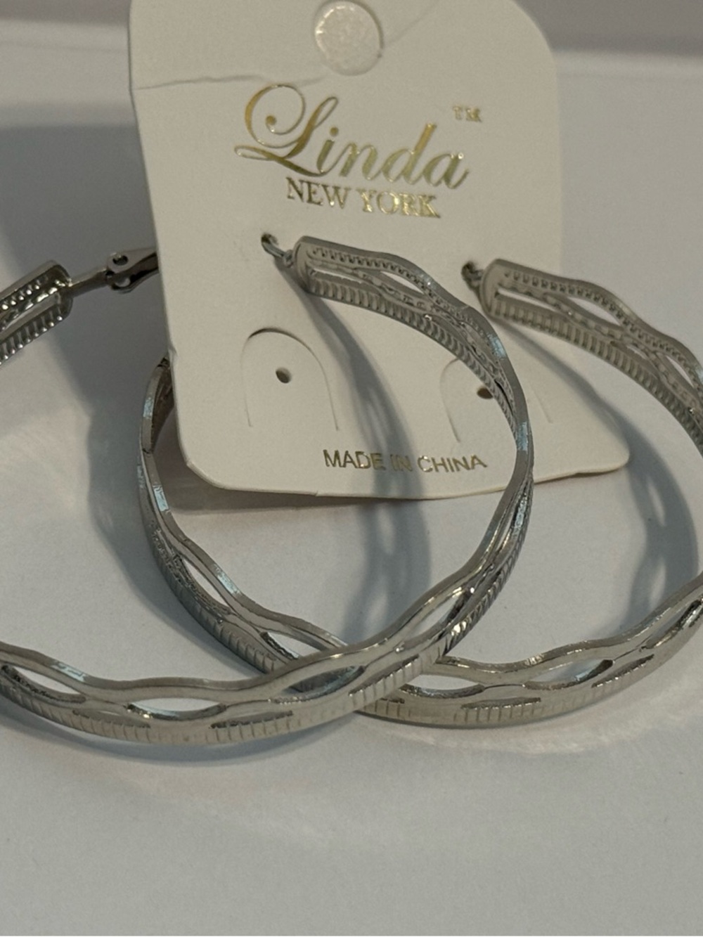 Linda of New York Twisted Hoop Earring Set - Silver & Gold - Picture 6 of 10